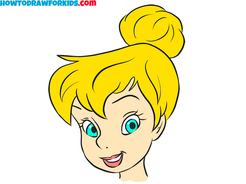 how to draw tinkerbells face