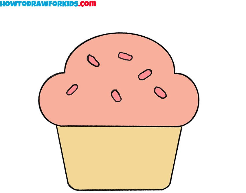 How to draw a Cupcake for kindergarten easy