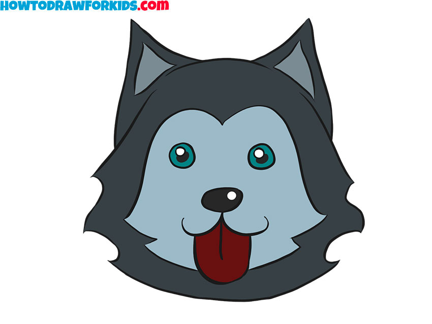 How to draw a Husky Face