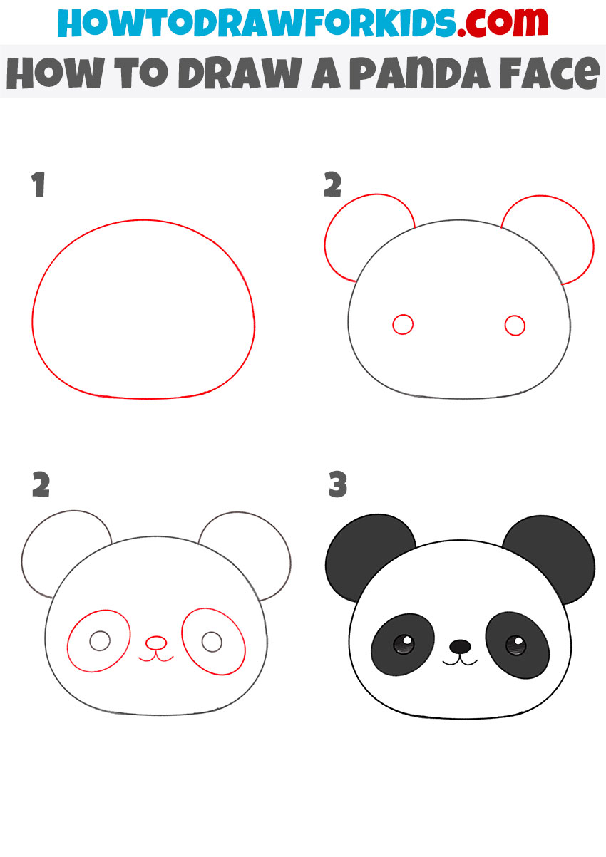 how to draw a step by step panda