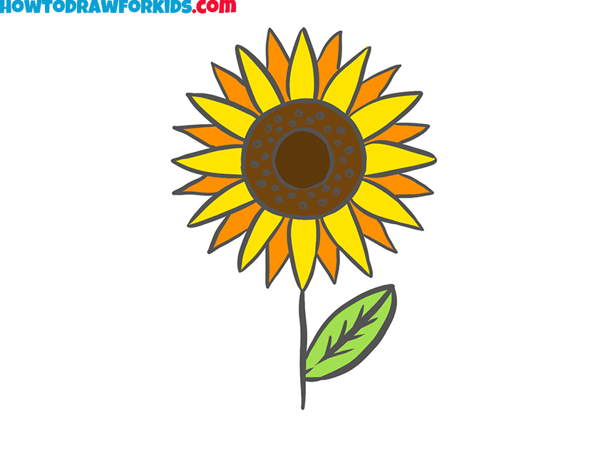 sunflowers drawing for kids