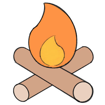 How to Draw a Campfire for Kindergarten