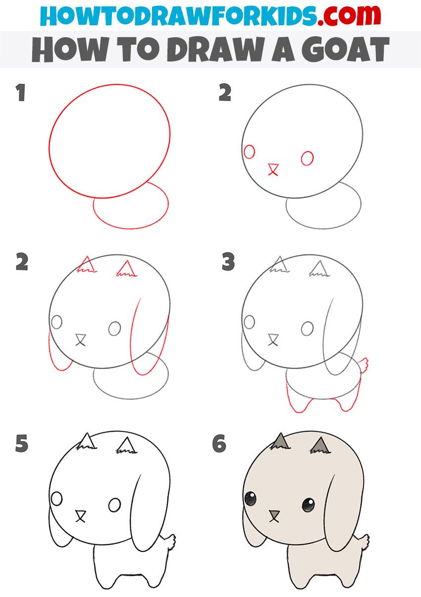 How to Draw a Goat for Kindergarten - Easy Drawing Tutorial For Kids