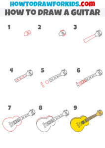 How to Draw a Guitar - Easy Drawing Tutorial For Kids