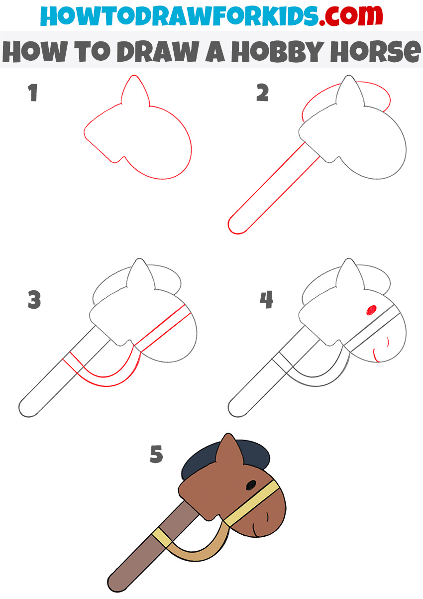 How to draw a hobby horse step by step