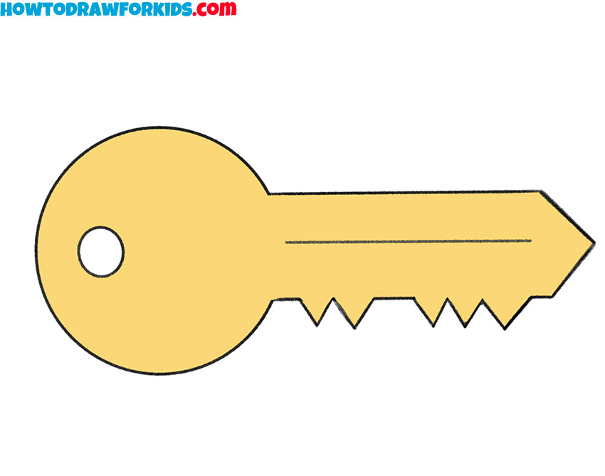 How To Draw A Key For Kindergarten - Easy Drawing Tutorial For Kids