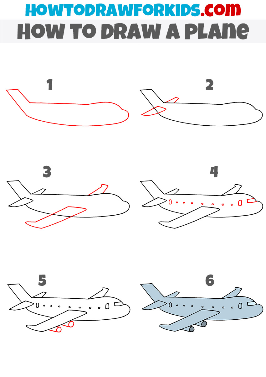 Aeroplane Drawing for Kids - Easy Step-by-Step Tutorials