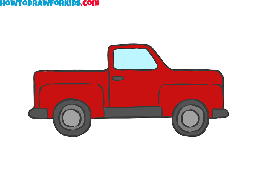 How to draw a simple truck easy