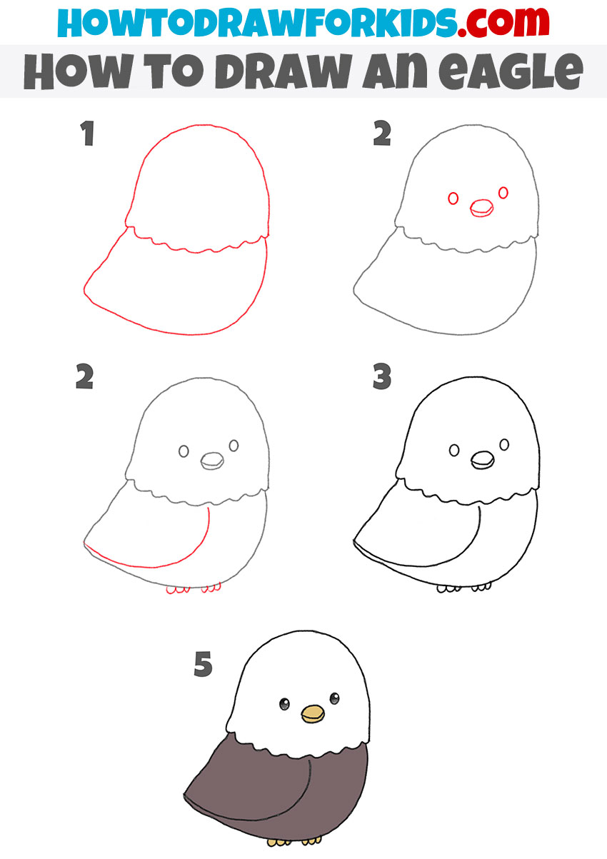 How to draw an eagle step by step