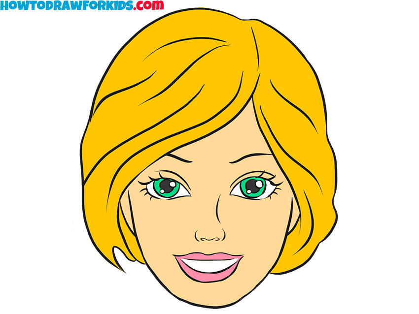 How to Draw Barbie's Face - Easy Drawing Tutorial For Kids