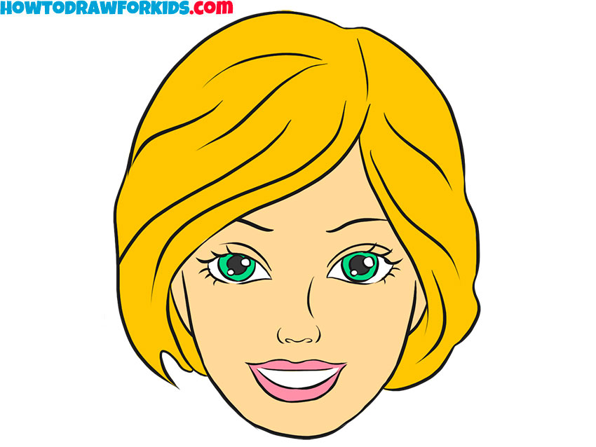 How to Draw Barbie's Face Easy Drawing Tutorial For Kids