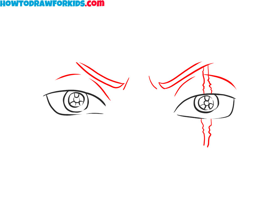 How to draw cartoon Kakashi Eyes