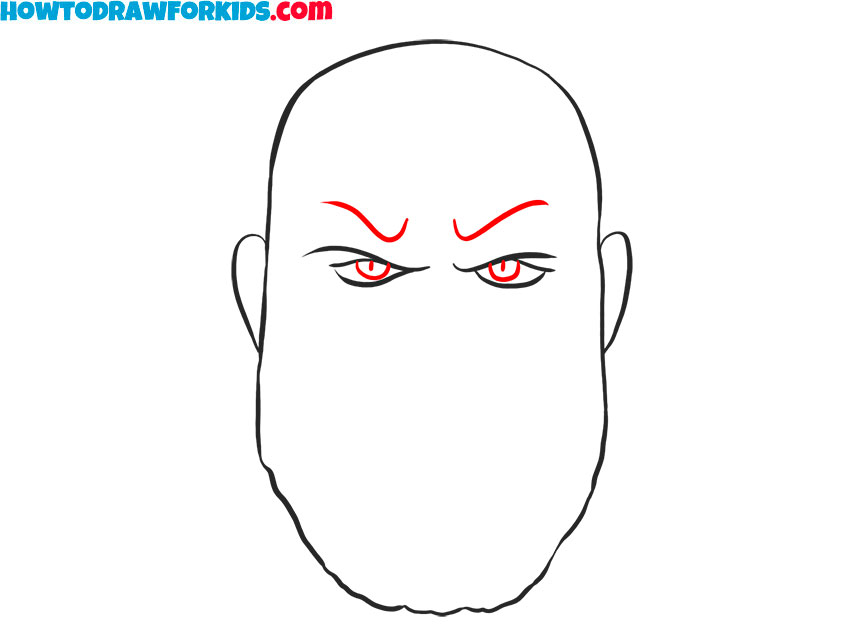How to draw cartoon Thanos Face