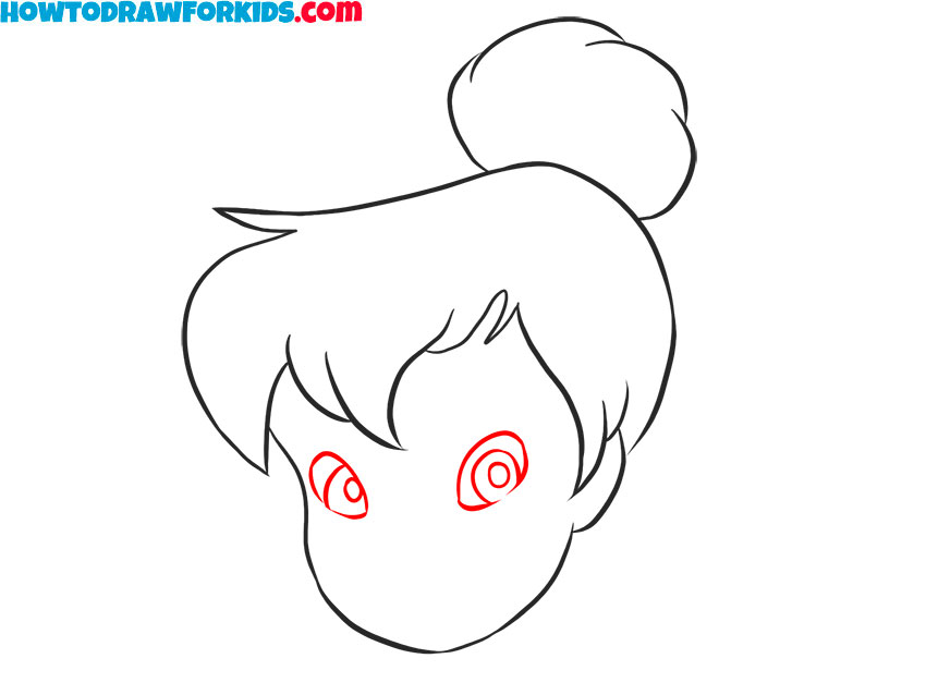 How to draw cartoon Tinkerbell Face