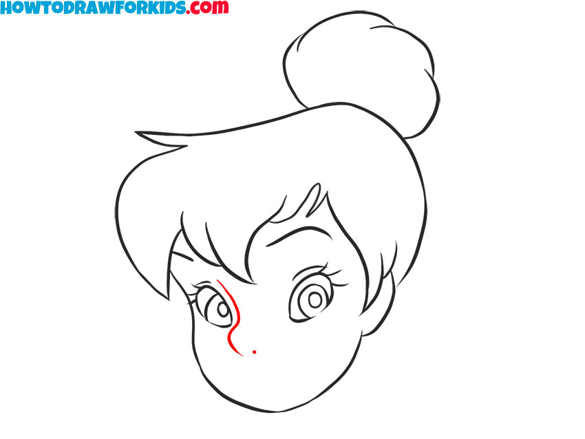 How to draw cute Tinkerbell Face