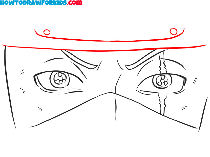 How to draw dark red Kakashi Eyes