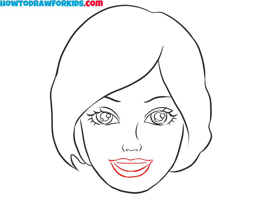 How to draw funny barbie face