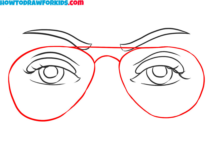 How to draw green Eyes With Glasses