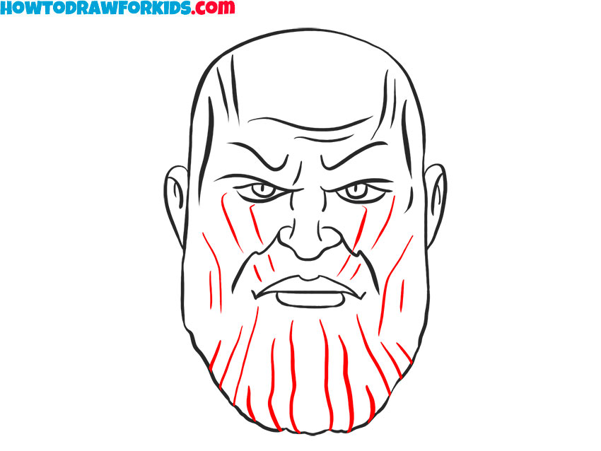 How to draw purple Thanos Face