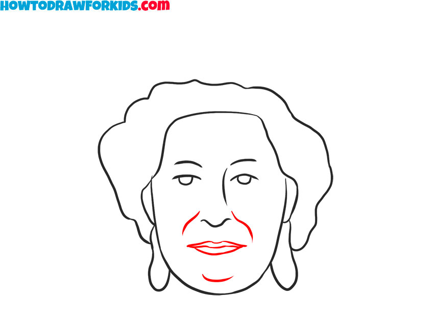 How to draw realistic Queen Elizabeth