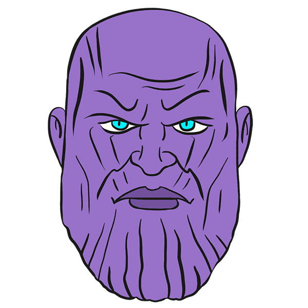 How to Draw Thanos Face - Easy Drawing Tutorial For Kids
