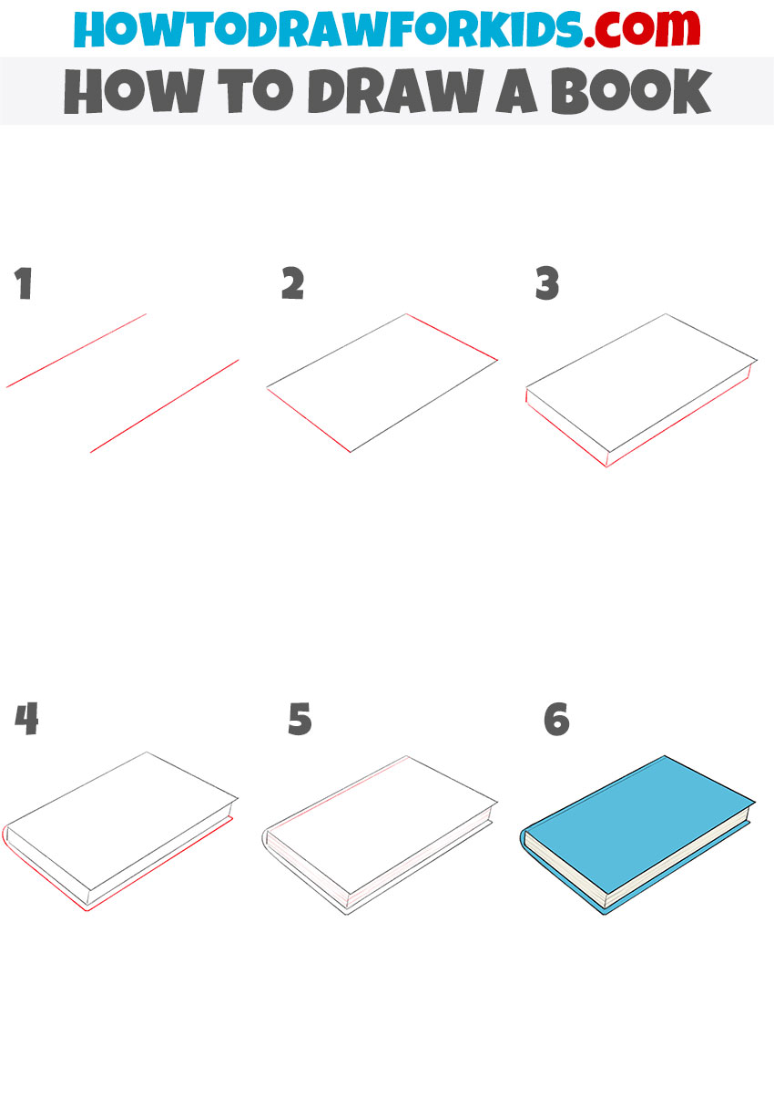 How to draw a book step by step