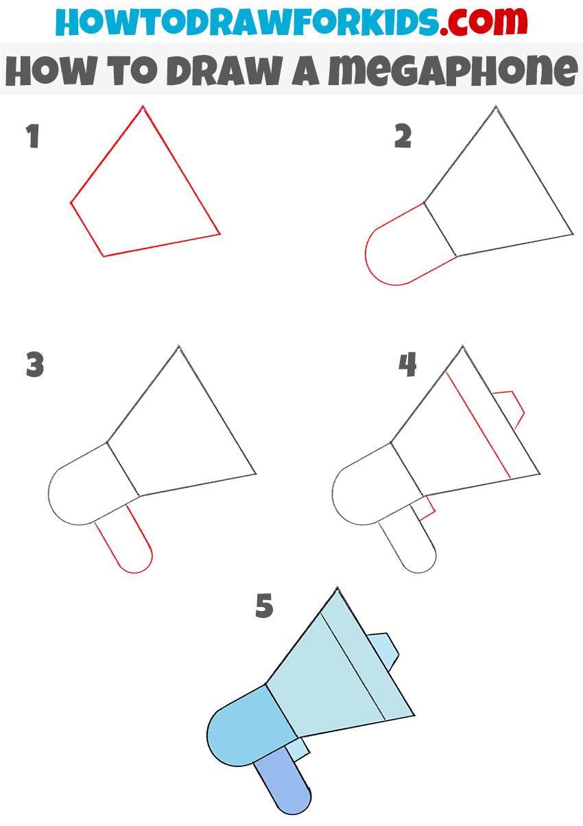 How to Draw a Megaphone - Easy Drawing Tutorial For Kids