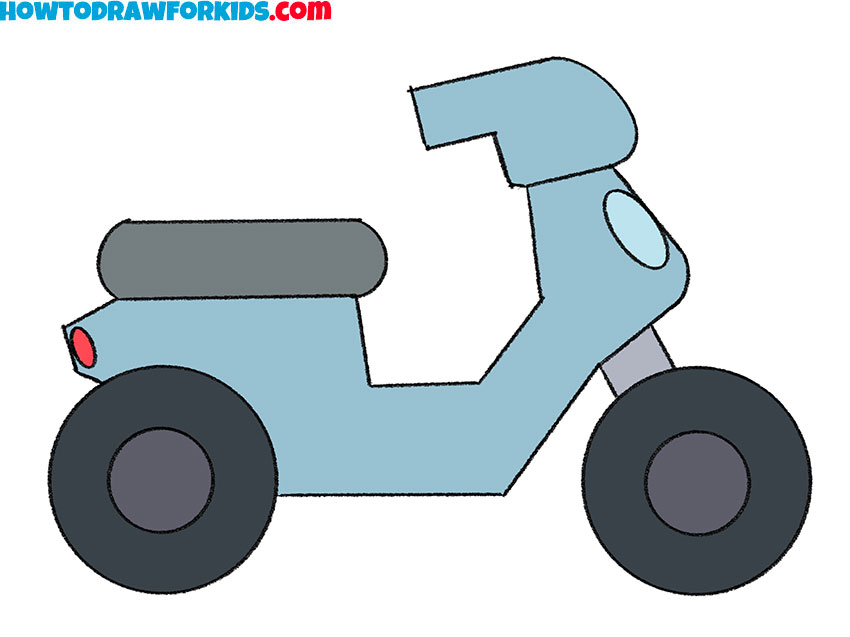 How to Draw a Moped - Easy Drawing Tutorial For Kids