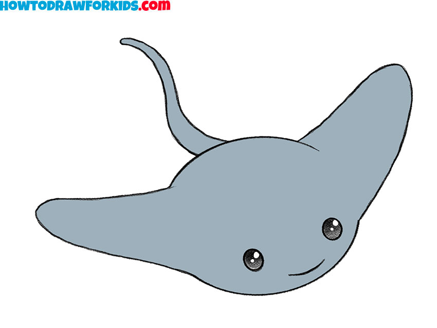 how to draw a stingray