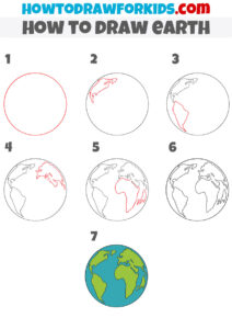 How to Draw Earth - Easy Drawing Tutorial For Kids