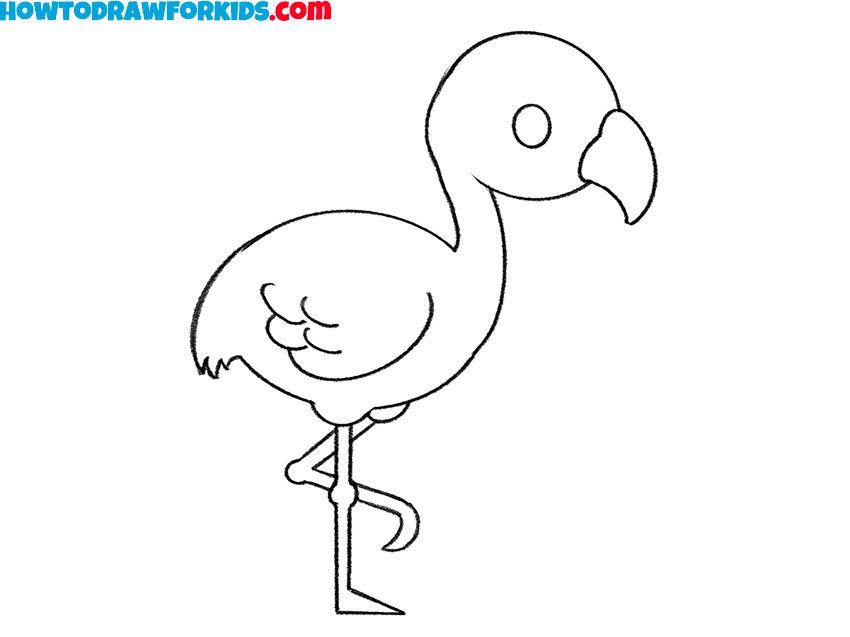 easy way ro draw a flamingo