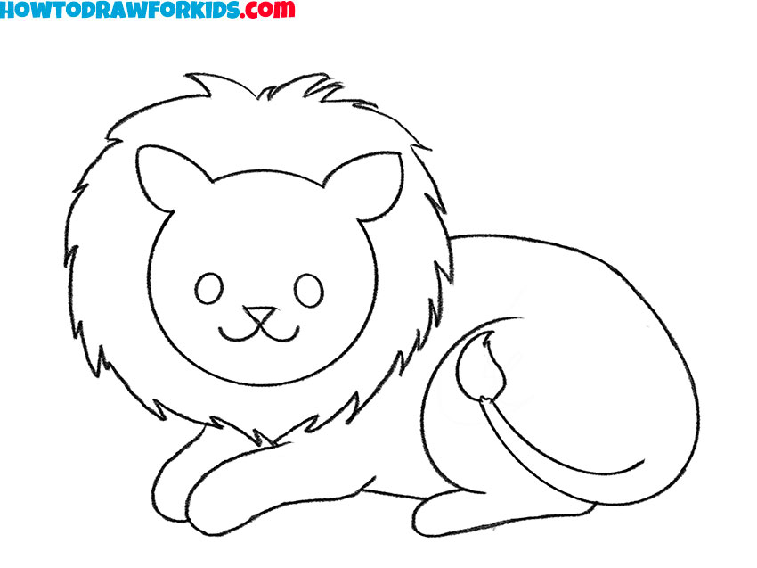 easy way ro draw a lion