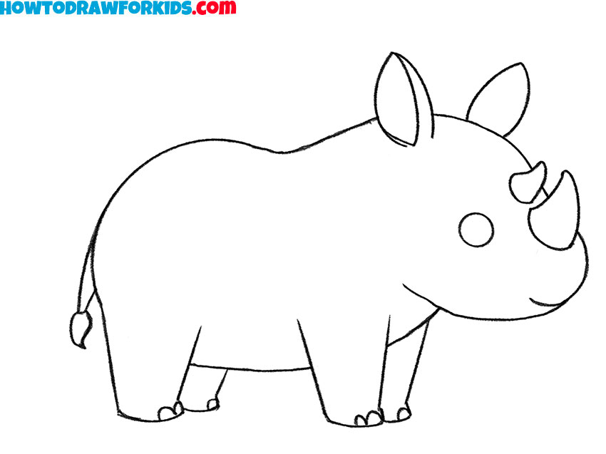 easy way ro draw a rhinoceros