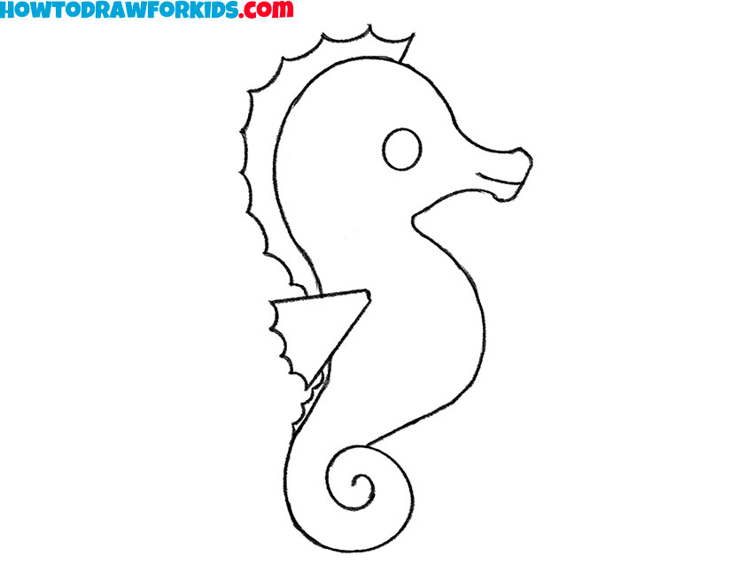 easy way ro draw a seahorse
