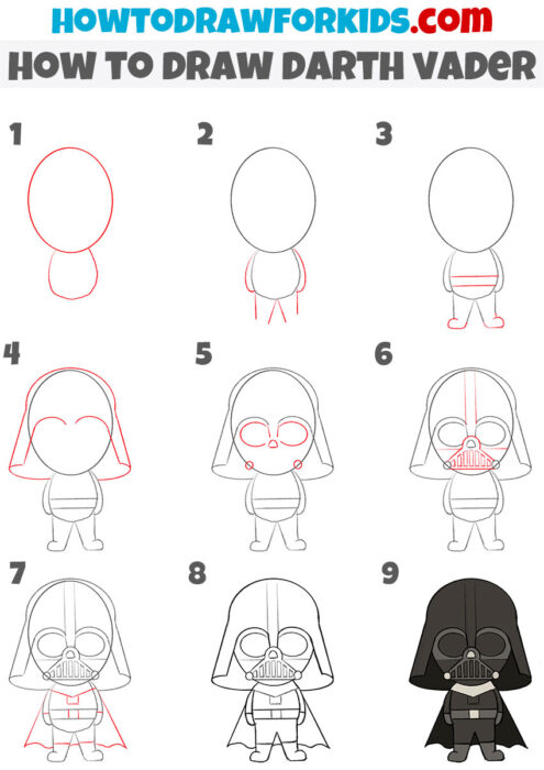 How to Draw Darth Vader - Easy Drawing Tutorial For Kids