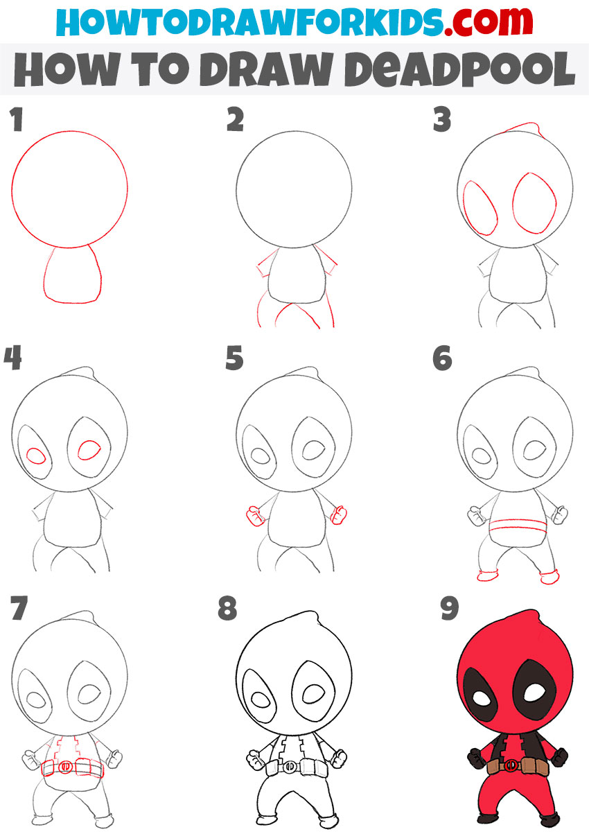 How to Draw Deadpool Easy Drawing Tutorial For Kids