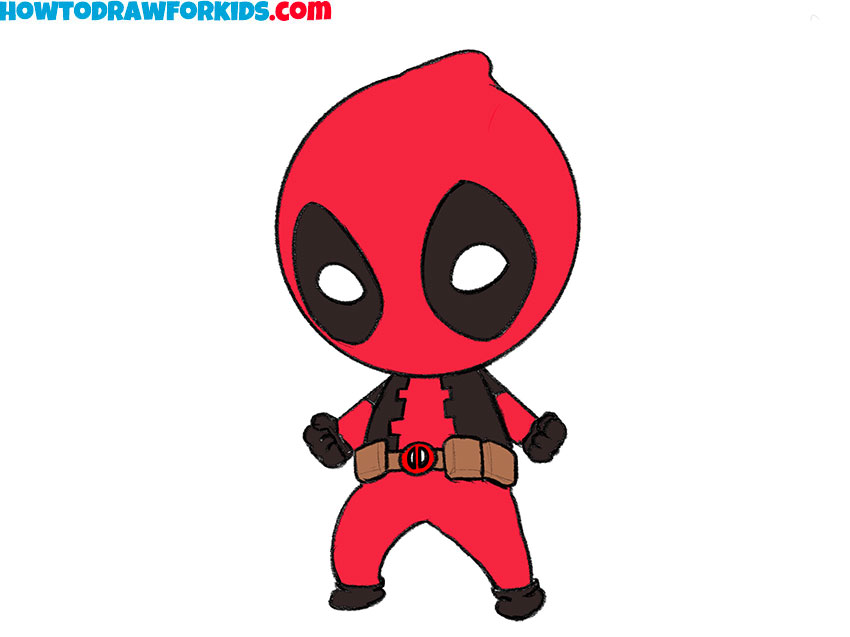 how to draw Deadpool step by step easy