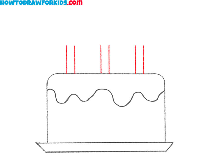how to draw a birthday cake for kids easy