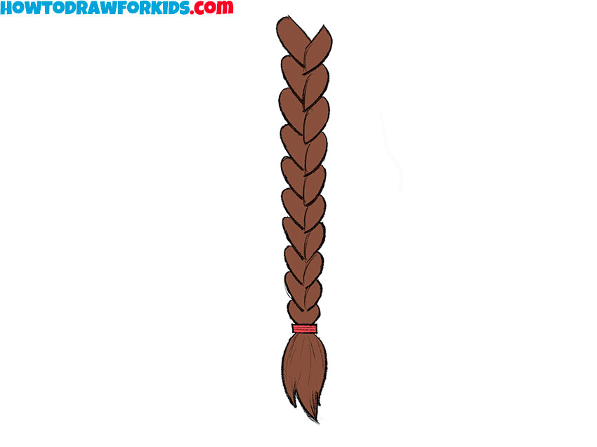 how to draw a braid for kids