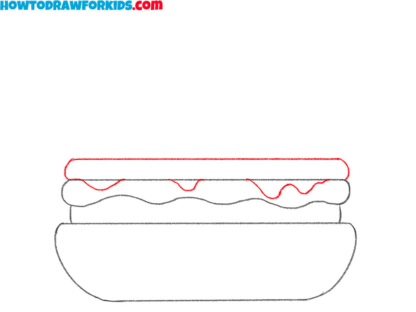 how to draw a burger easy step by step