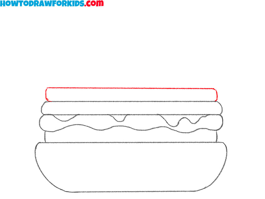 how to draw a burger for kids easy