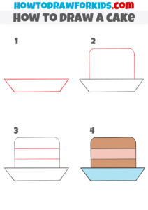 How to Draw a Cake - Easy Drawing Tutorial For Kids