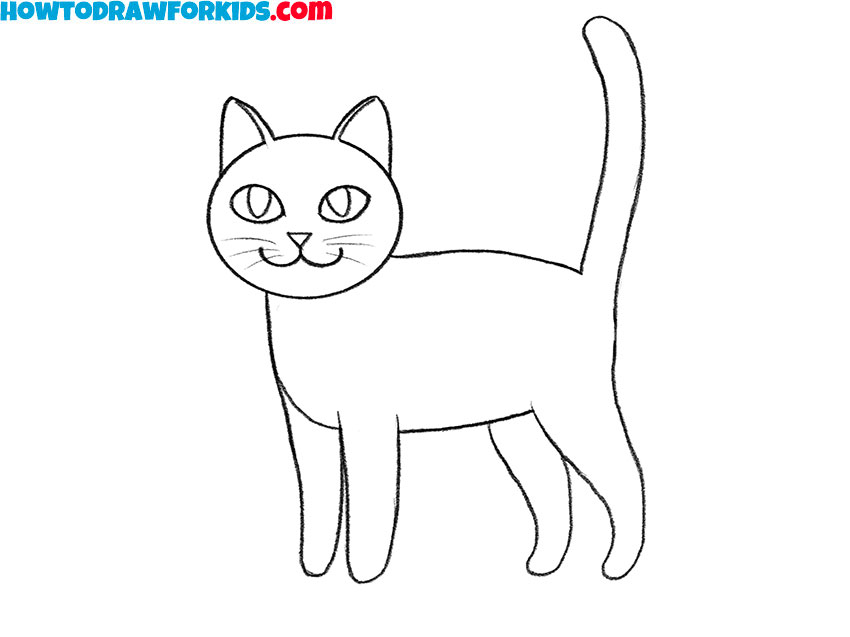 how to draw a cat step by step easy