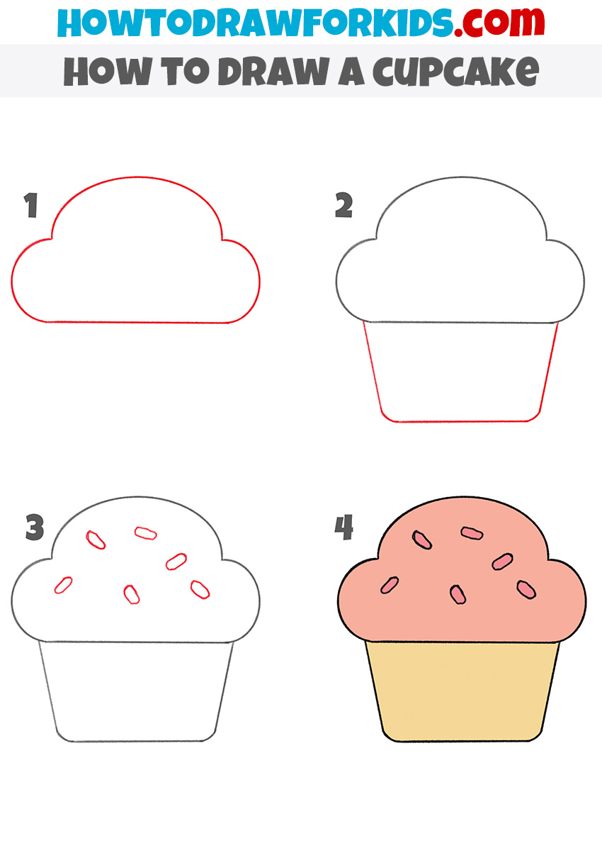 How to Draw a Cute Cupcake - Easy Drawing Tutorial For Kids