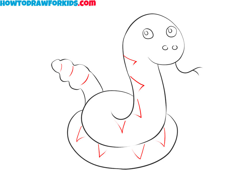 how to draw a cute rattlesnake