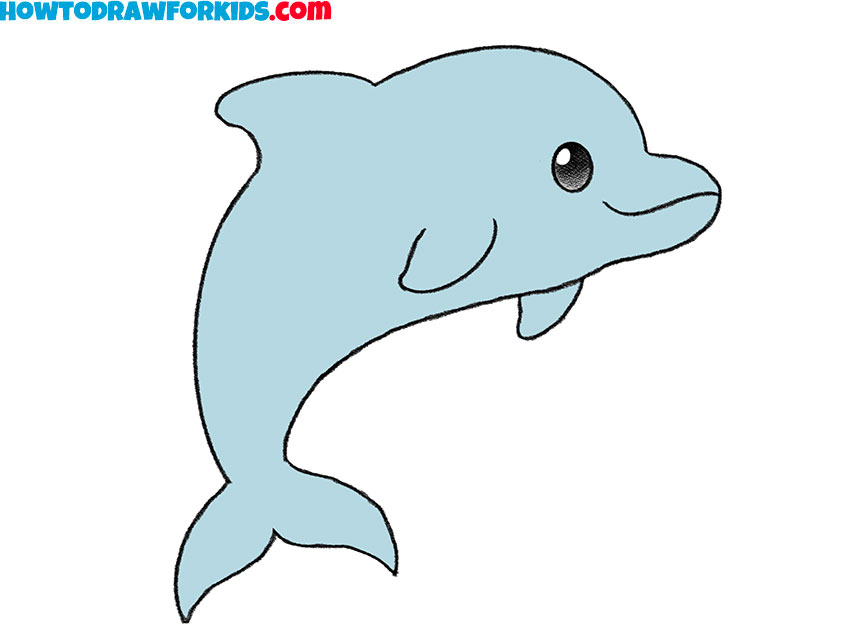 How to Draw a Dolphin - Easy Drawing Tutorial For Kids