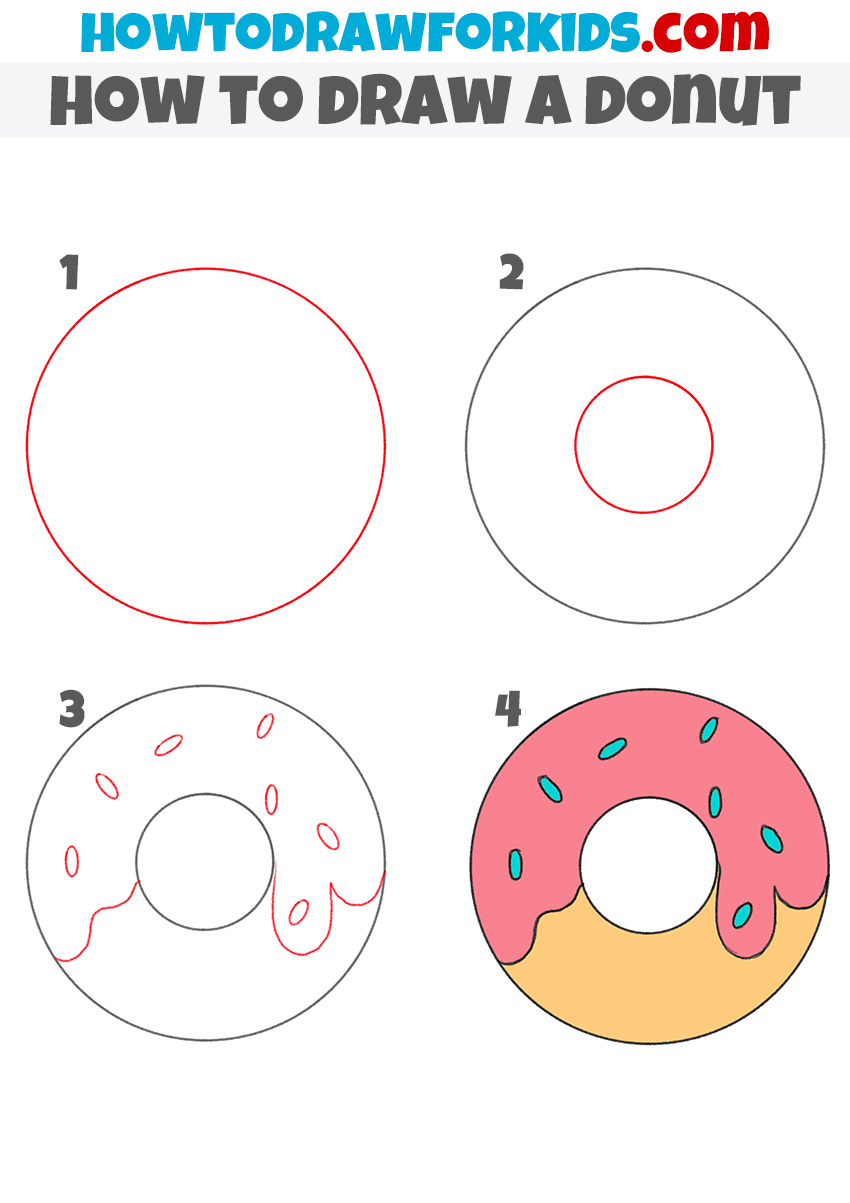 How to Draw a Donut - Really Easy Drawing Tutorial♒️ Aposte no sabor ...