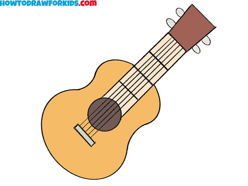 How to Draw a Guitar Step by Step - Easy Drawing Tutorial For Kids