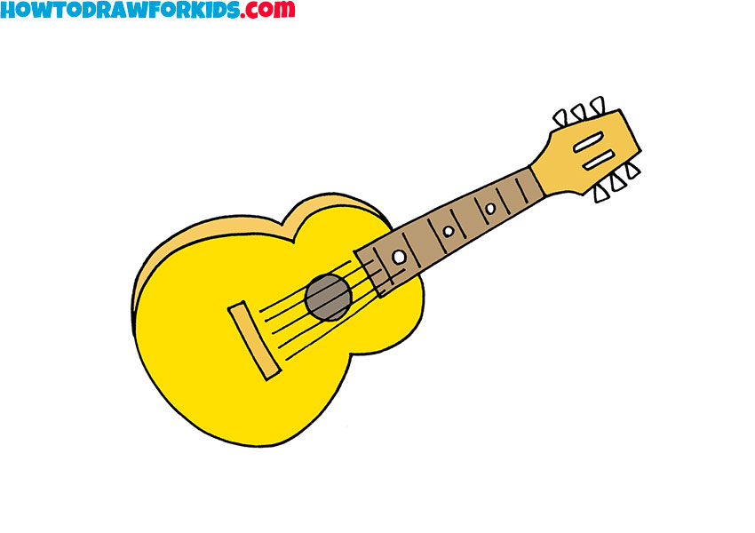 How To Draw A Guitar Easy Drawing Tutorial For Kids   How To Draw A Guitar 