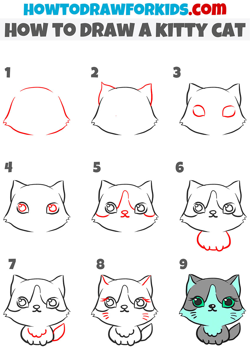 how to draw a anime cat step by step